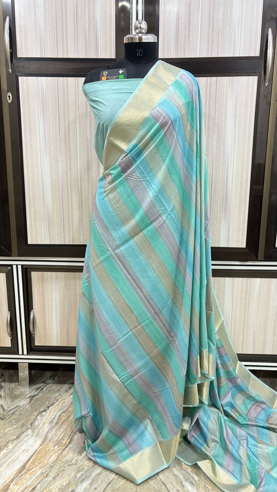 Malmal Hand Brush Work Saree