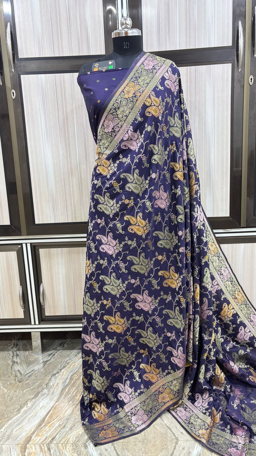 Banarasi Dola Silk Handloom Jaam Mina Saree