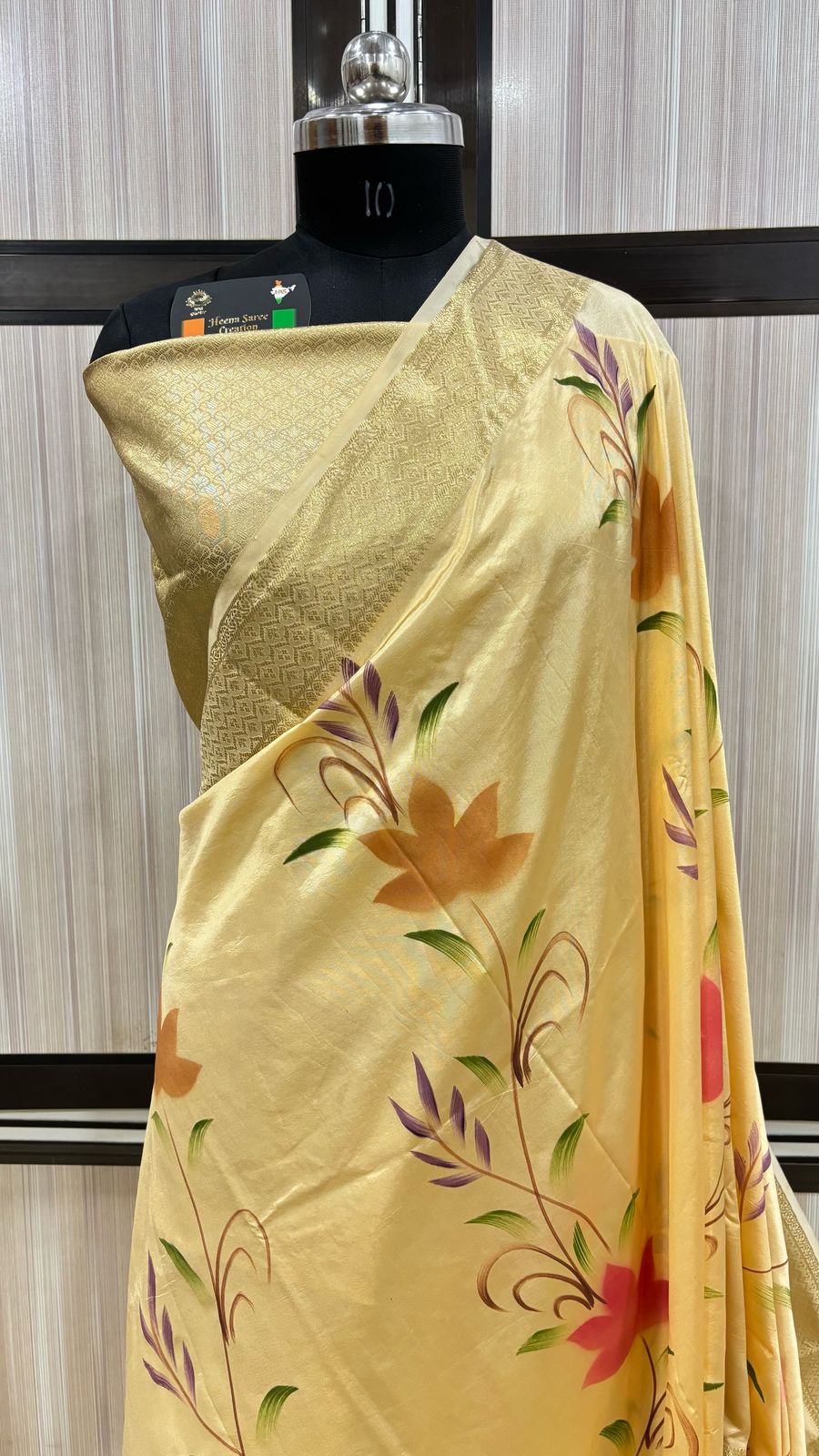 Elegant Banarasi Orean Silk Hand Brush Work Saree