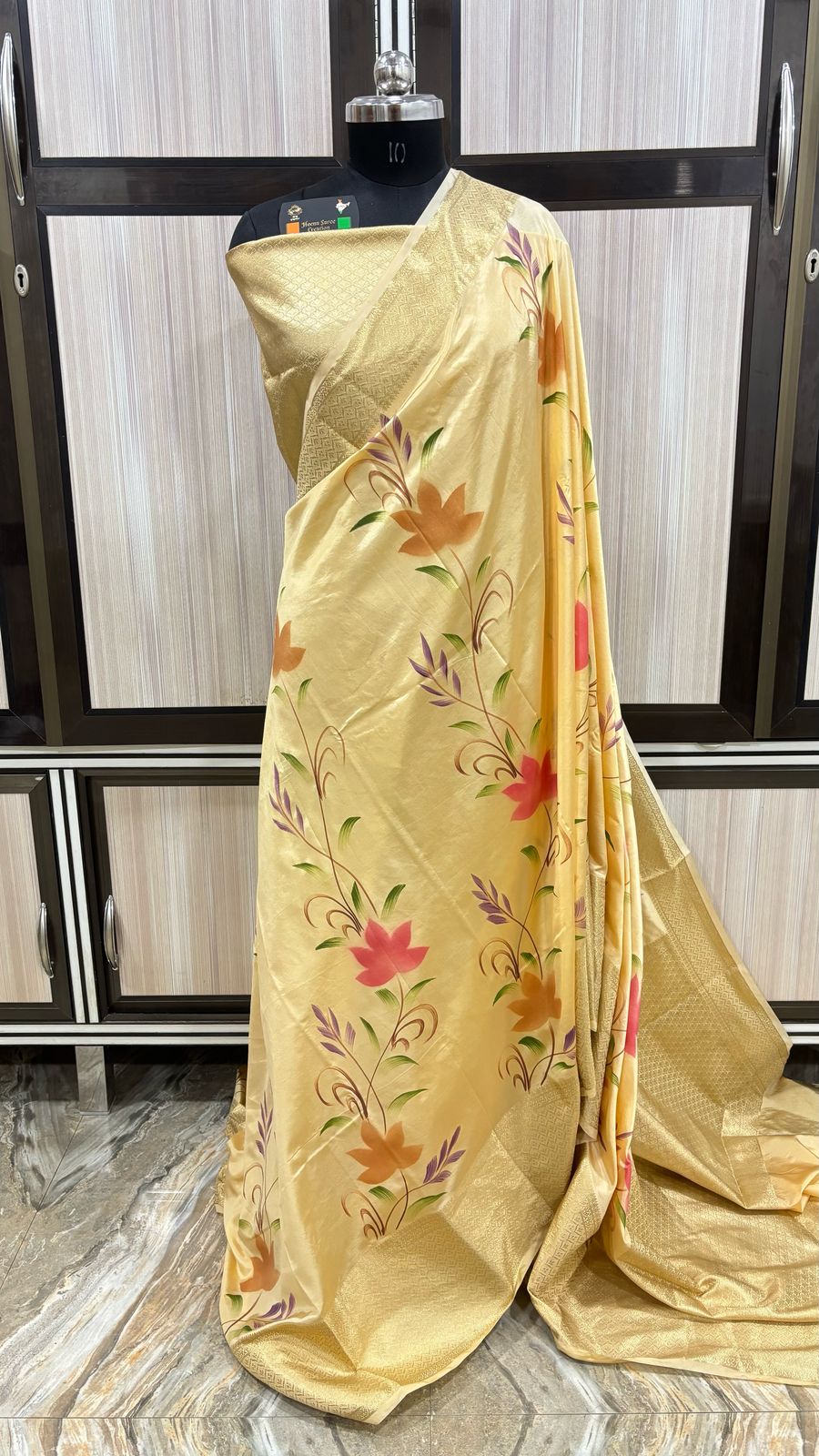 Elegant Banarasi Orean Silk Hand Brush Work Saree