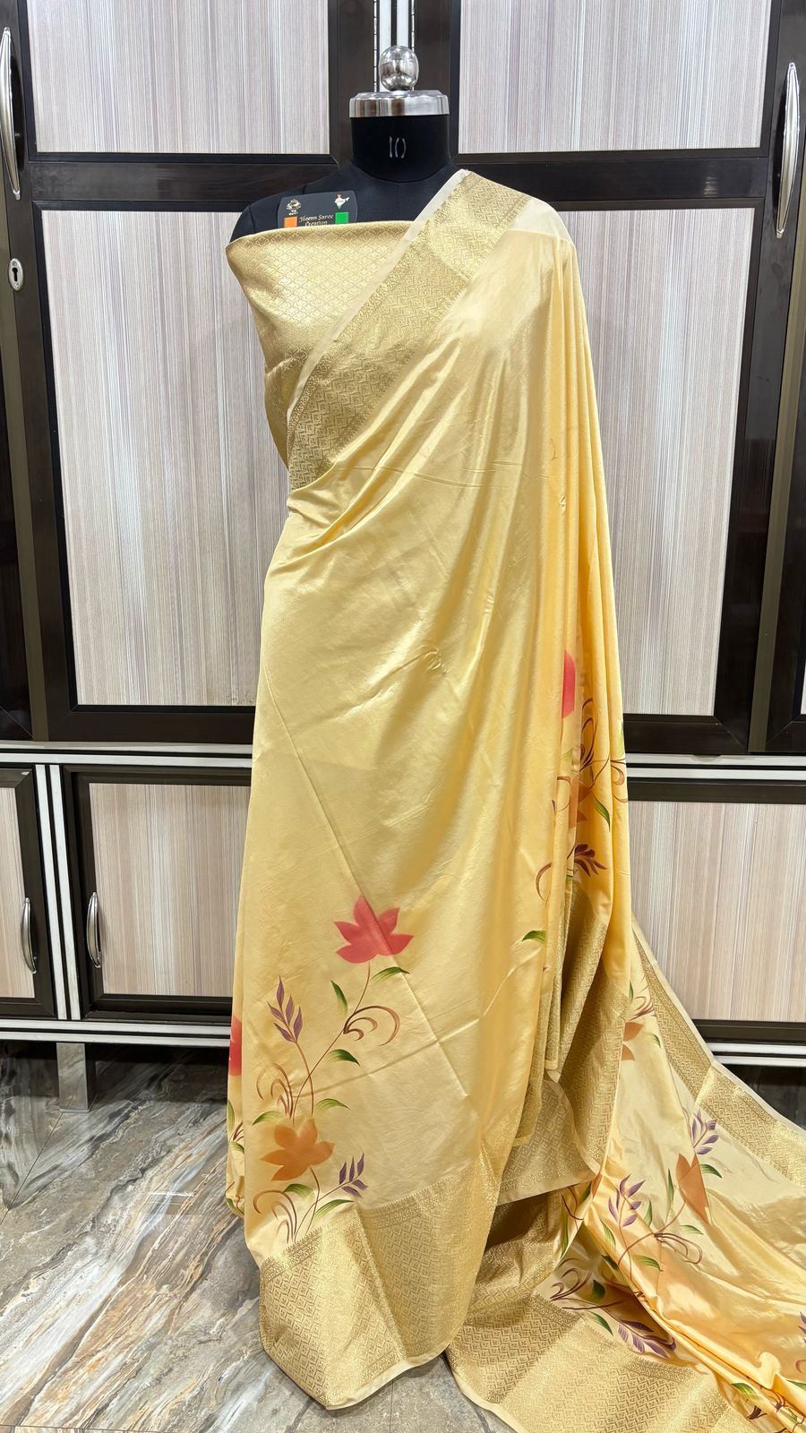 Elegant Banarasi Orean Silk Hand Brush Work Saree