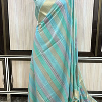 Malmal Hand Brush Work Saree