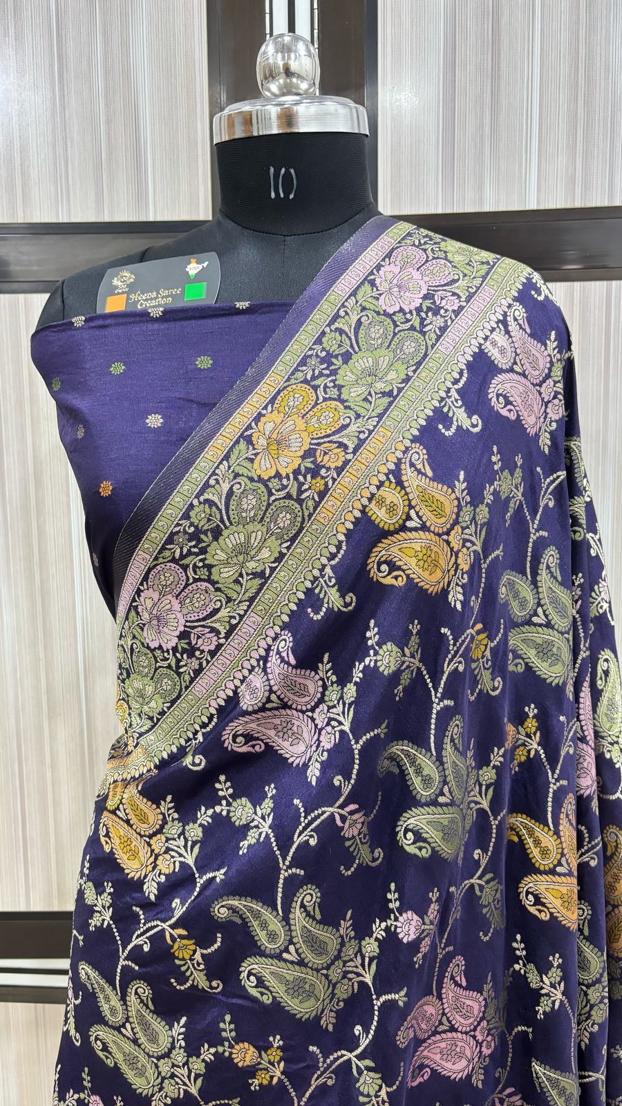Banarasi Dola Silk Handloom Jaam Mina Saree
