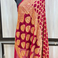 Elegant Banarasi Siffon Silk Saree – Red